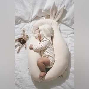 White U-Shaped Pillow with Ears